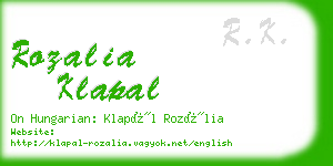 rozalia klapal business card